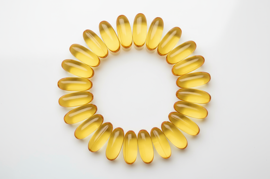 vitamine d3 softgels in ronde afbeelding