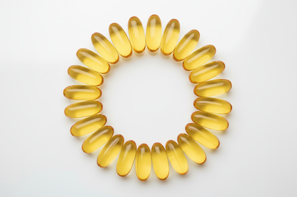 vitamine d3 softgels in ronde afbeelding